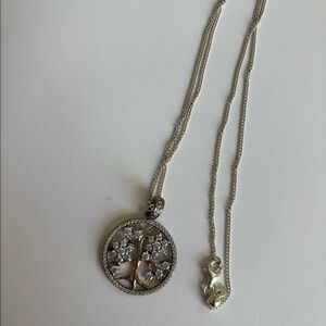 Pandora Family Tree Clear Pendant & adjust chain